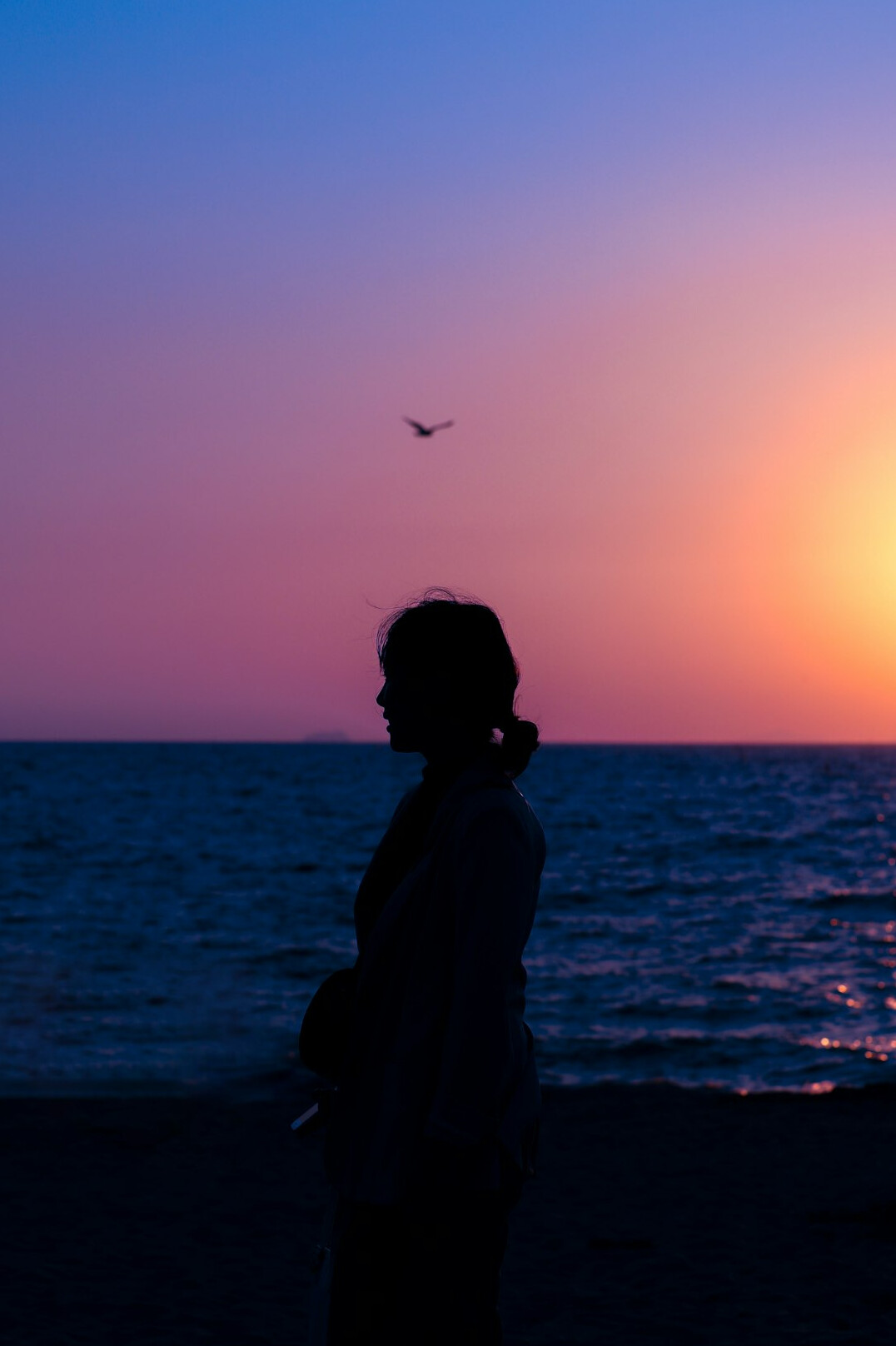 sunset walk alone