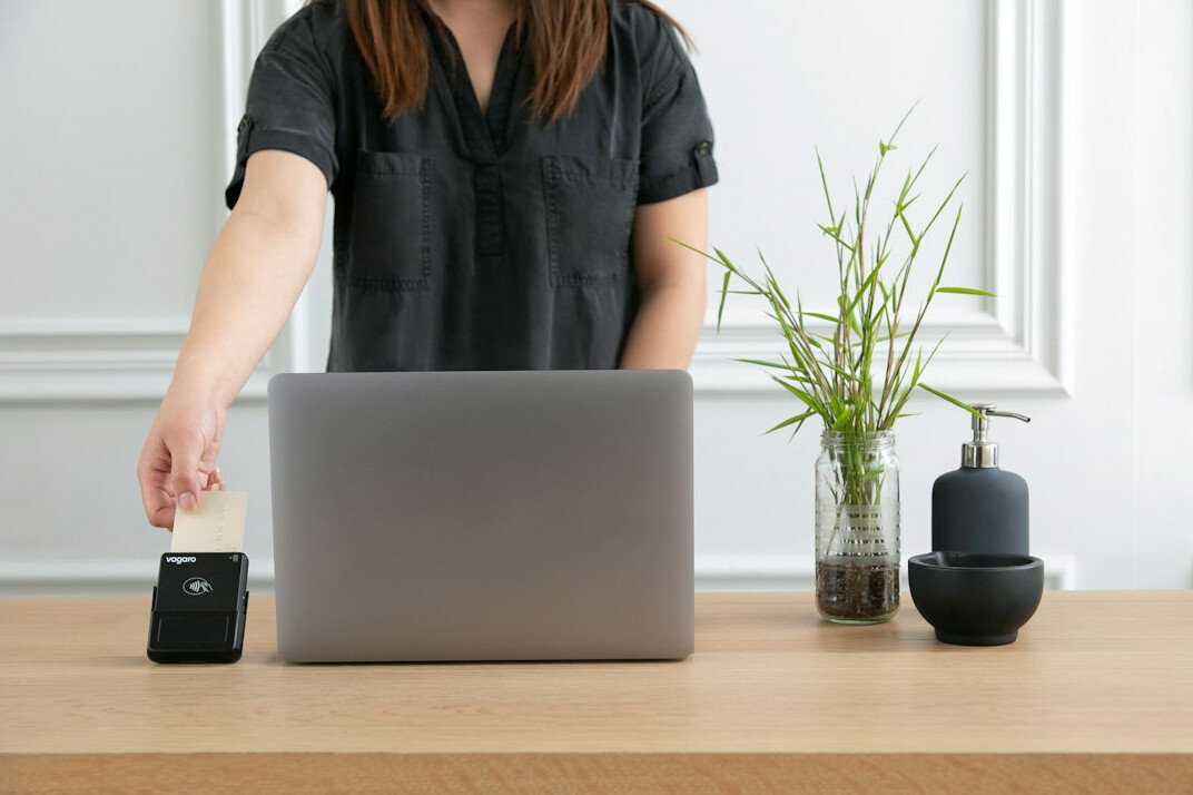 person meditating at desk